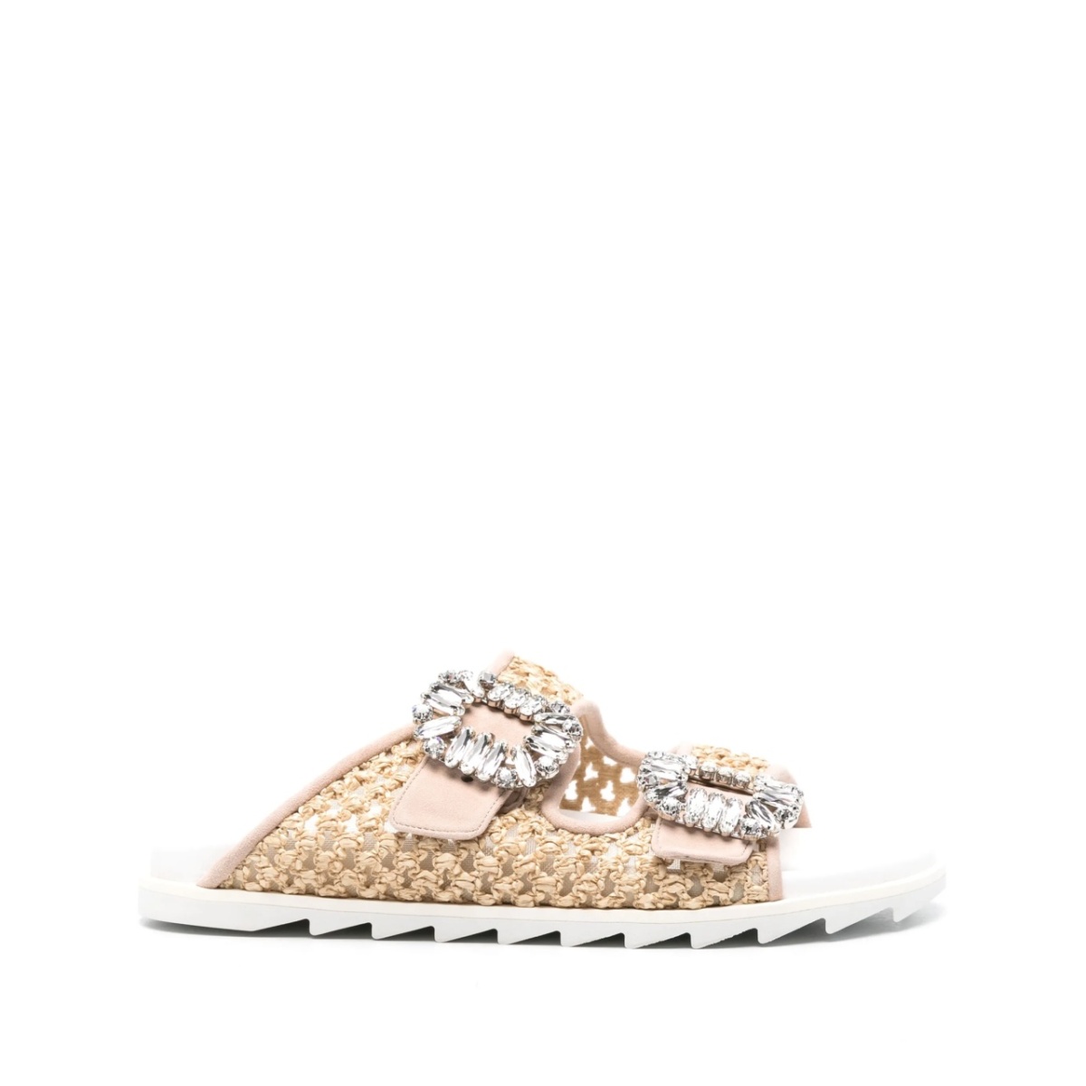 Slidy Viv' Strass raffia sandals