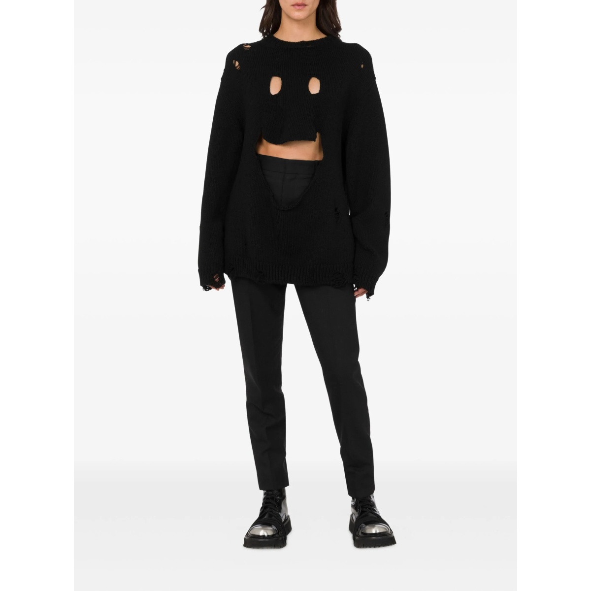 smiley face distressed sweater - Img 2