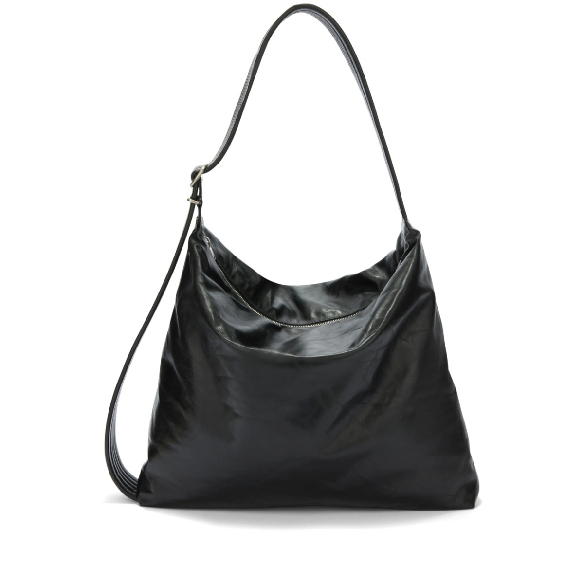 smoothing finish leather shoulder bag
