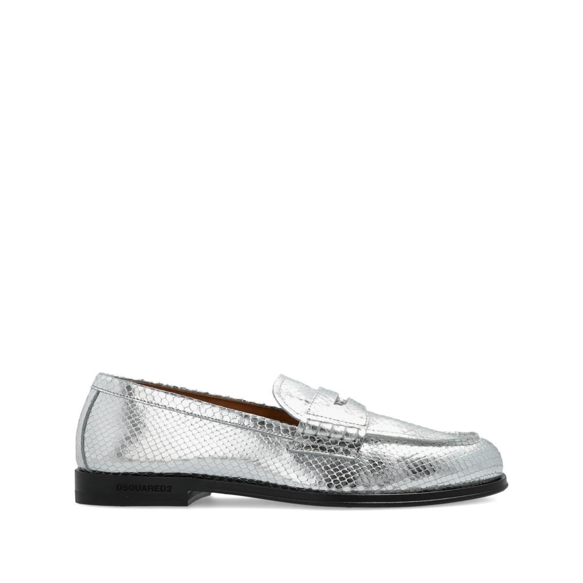 snakeskin-effect loafers