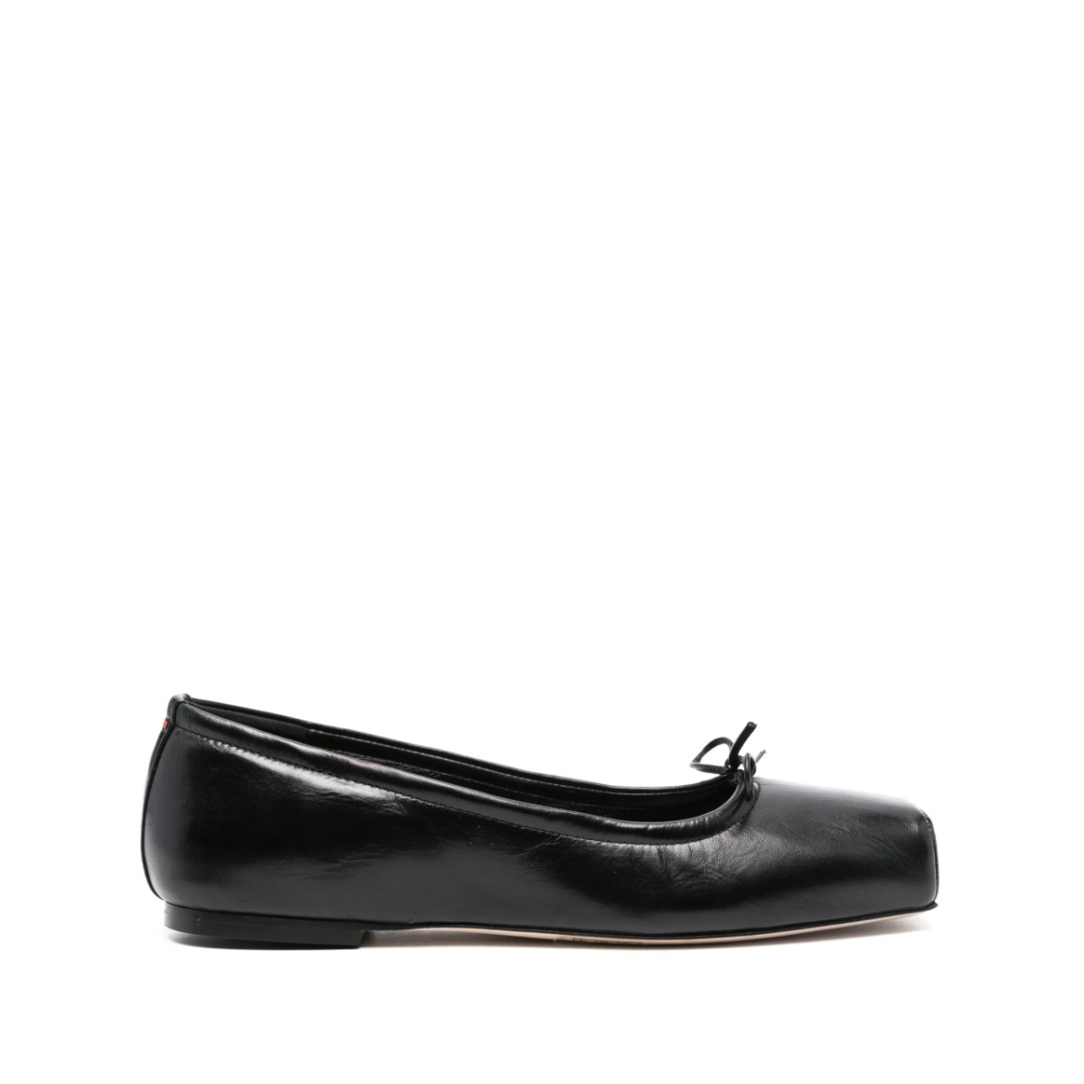 square-toe leather ballerina shoes
