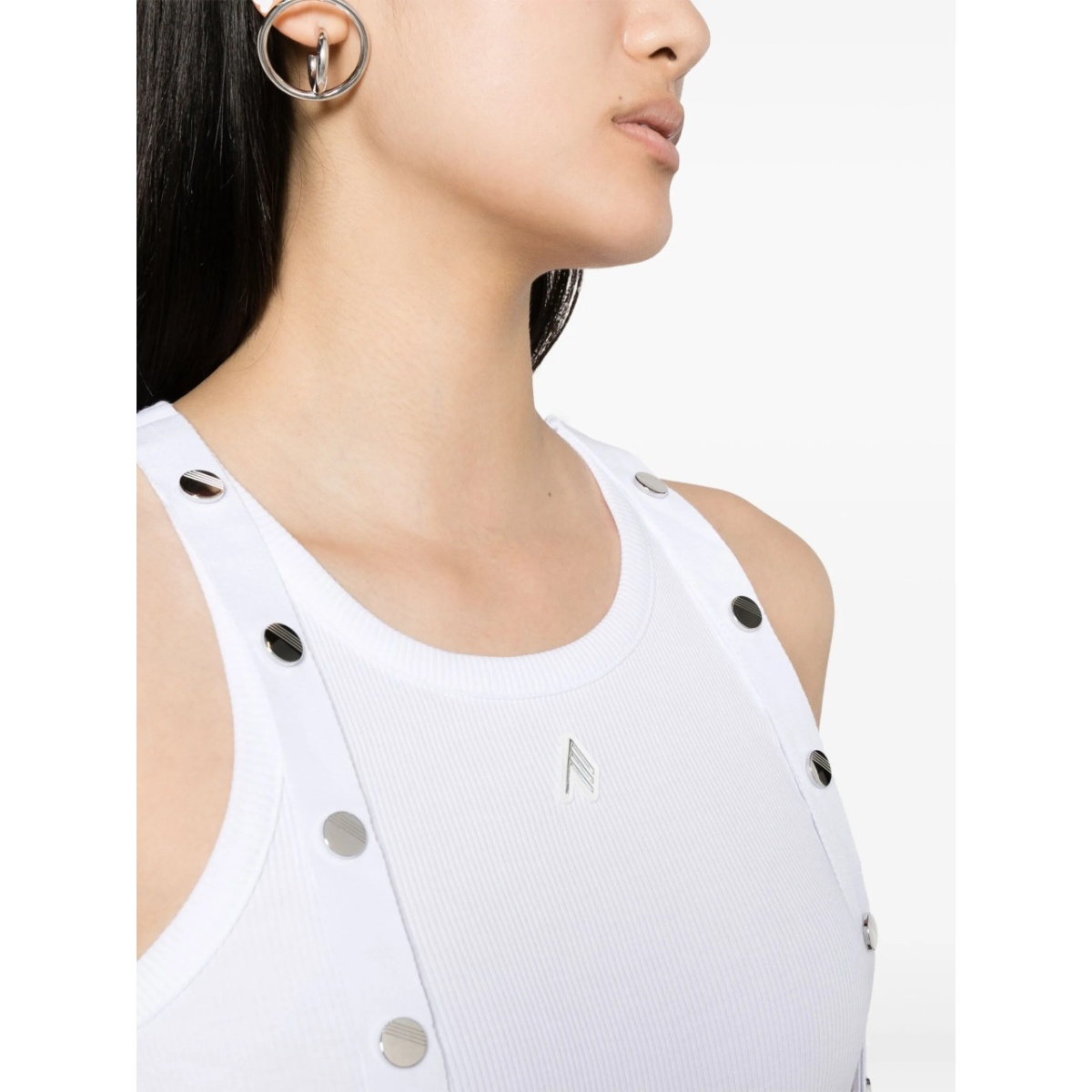 strap-detail ribbed tank top - Img 5