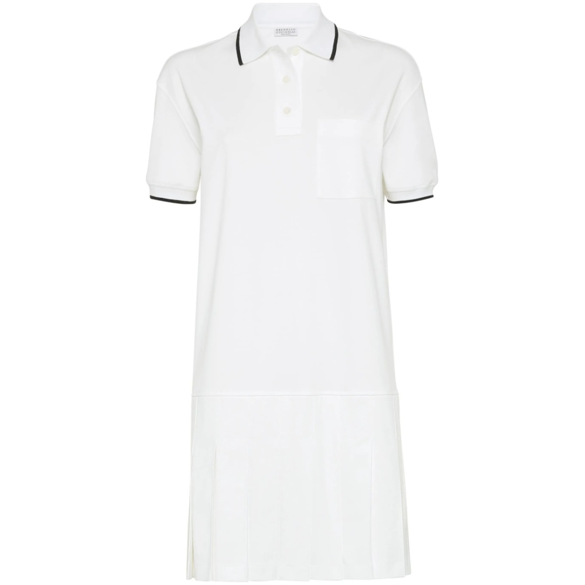 stripe-tipping cotton minidress