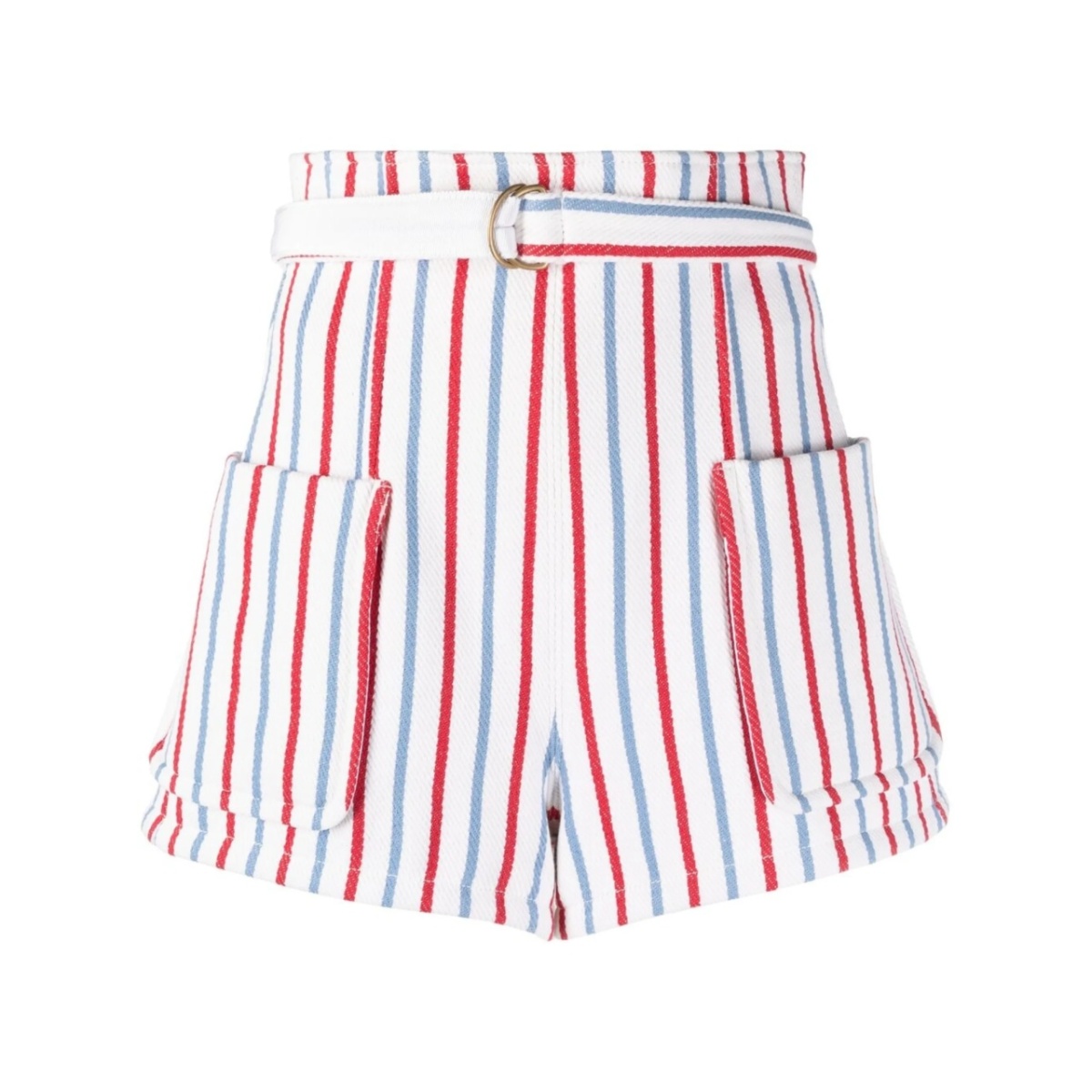 striped high-waisted shorts