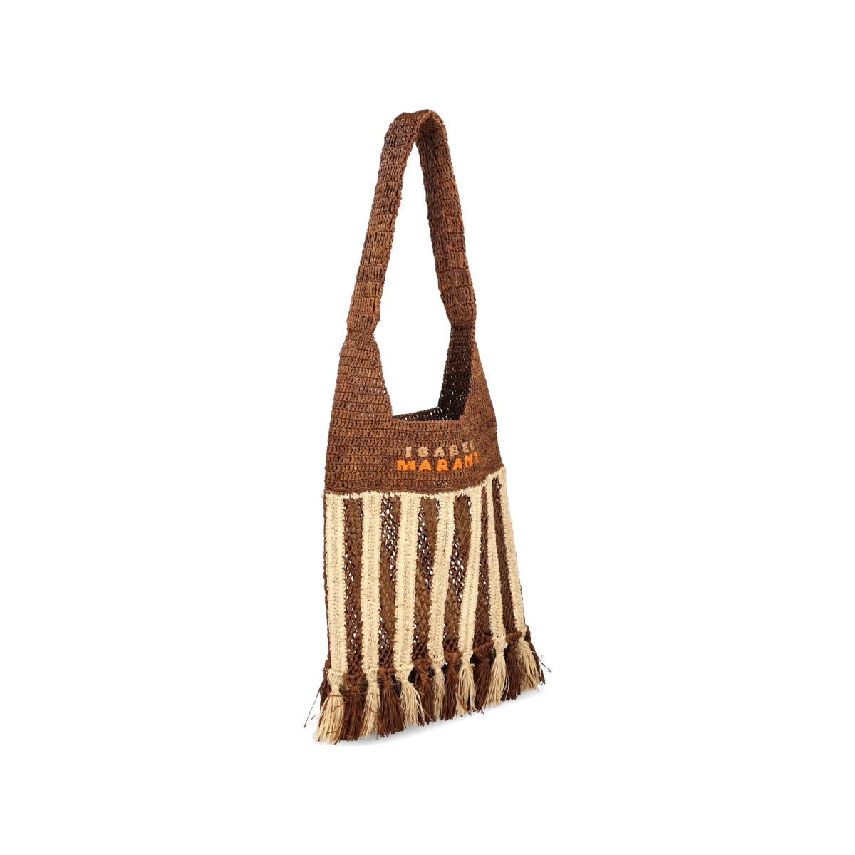 striped-pattern raffia shoulder bag - Img 3