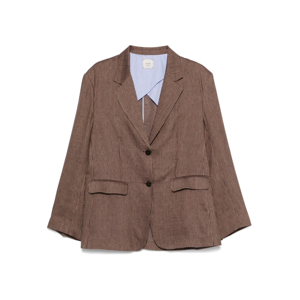striped single-breasted blazer