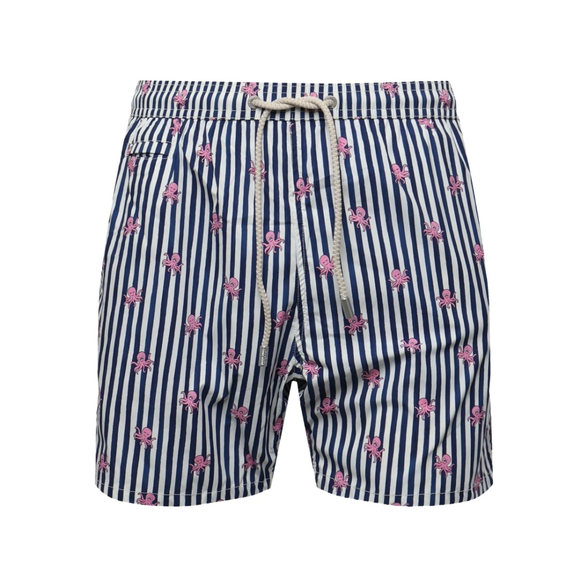 striped swim shorts