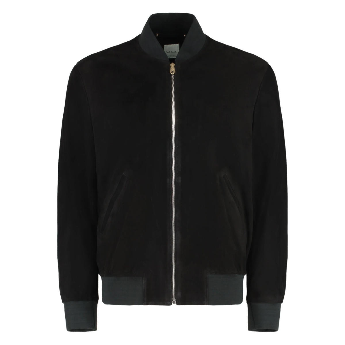 suede zip-fastening bomber jacket