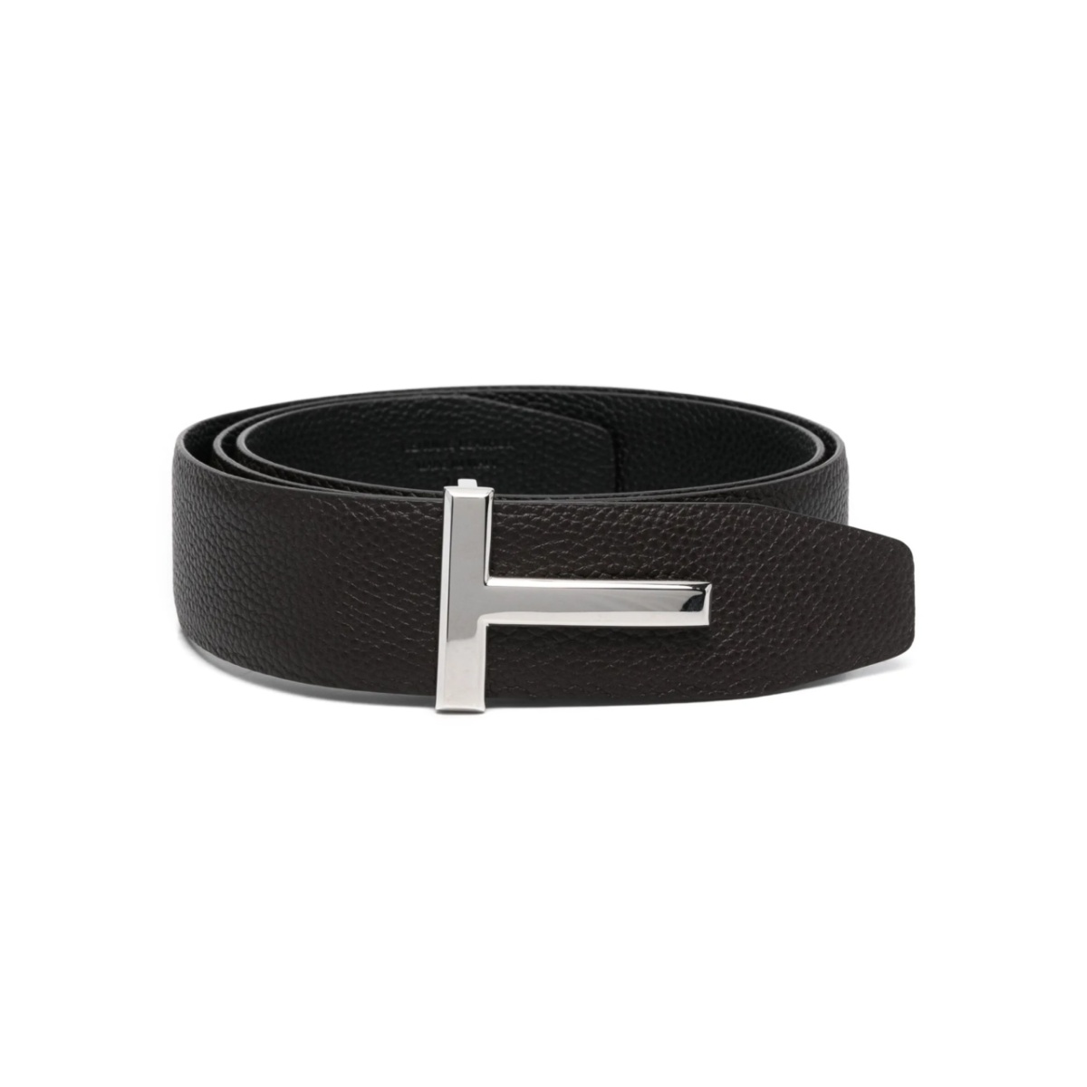 T-buckle reversible leather belt