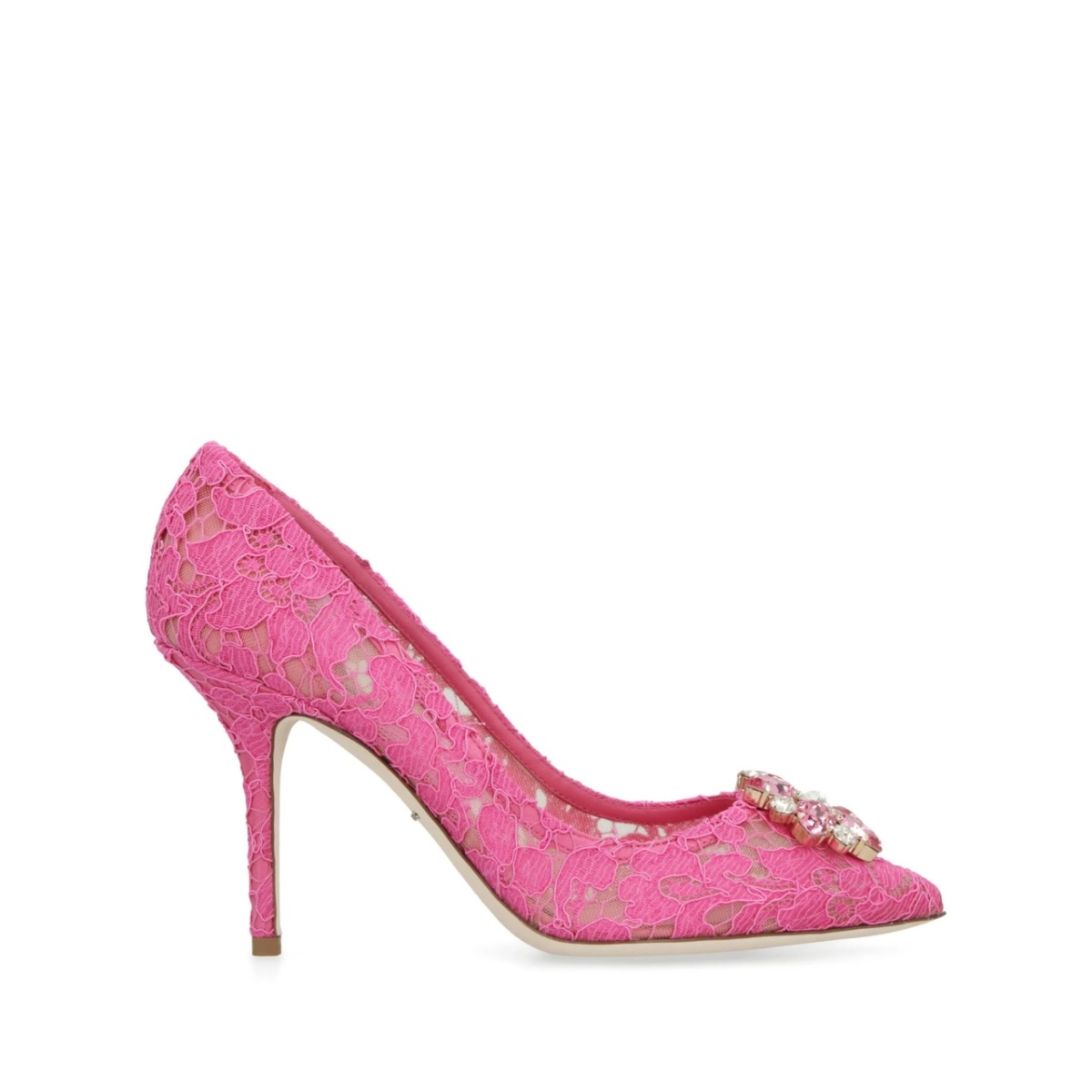 Taormina-lace crystal-embellished pumps