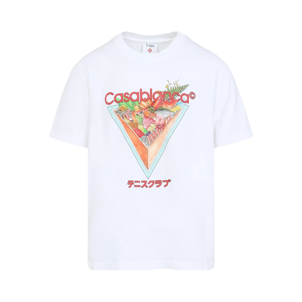 Tennis Club Icon triangle-print graphic T-shirt