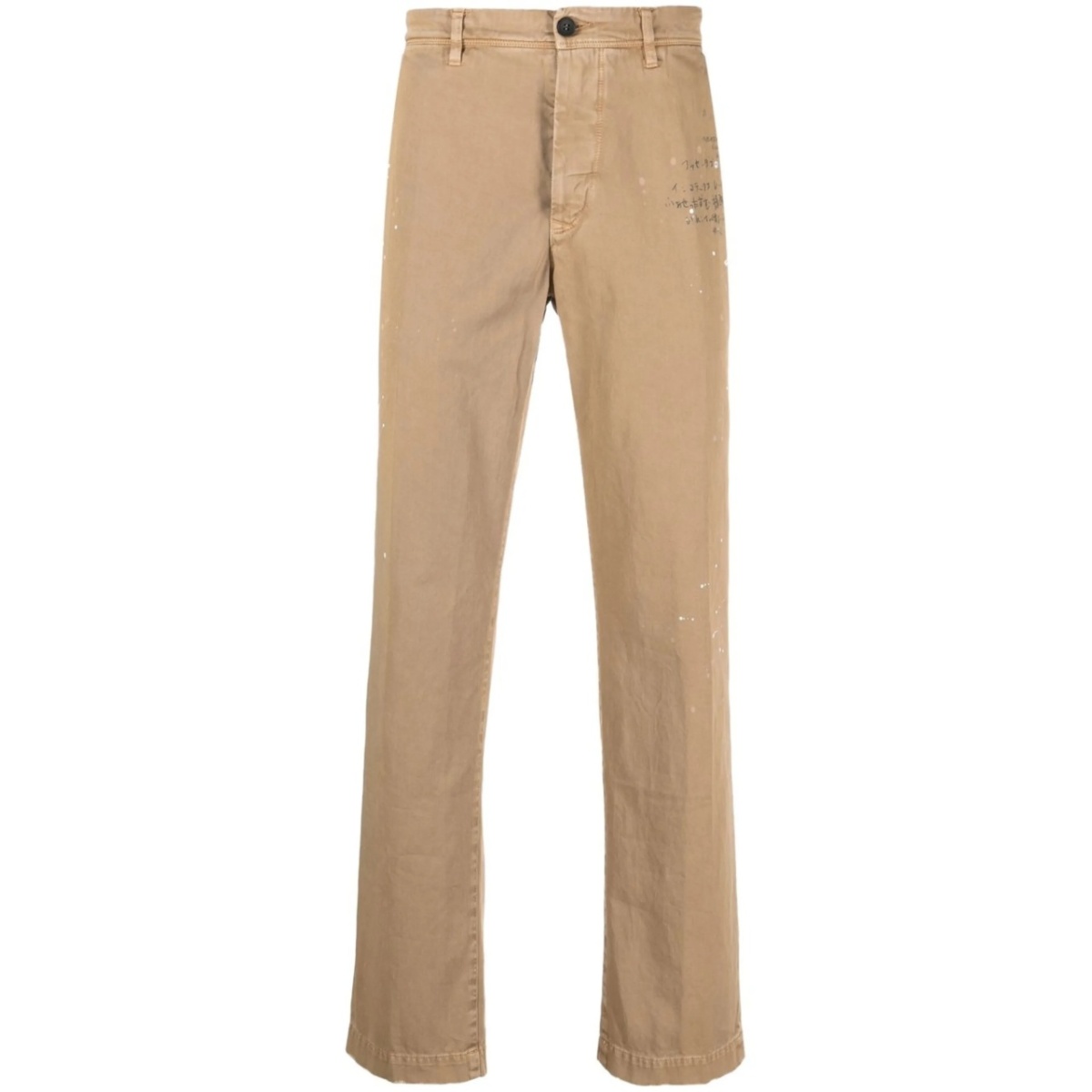text-print straight-leg trousers