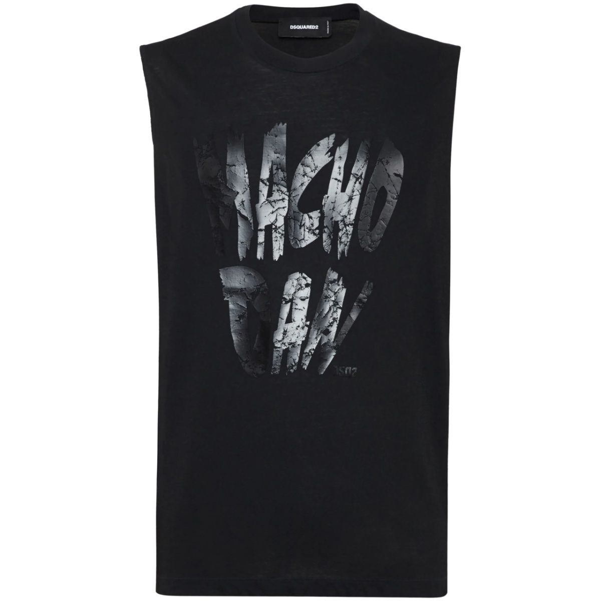 text-print tank top