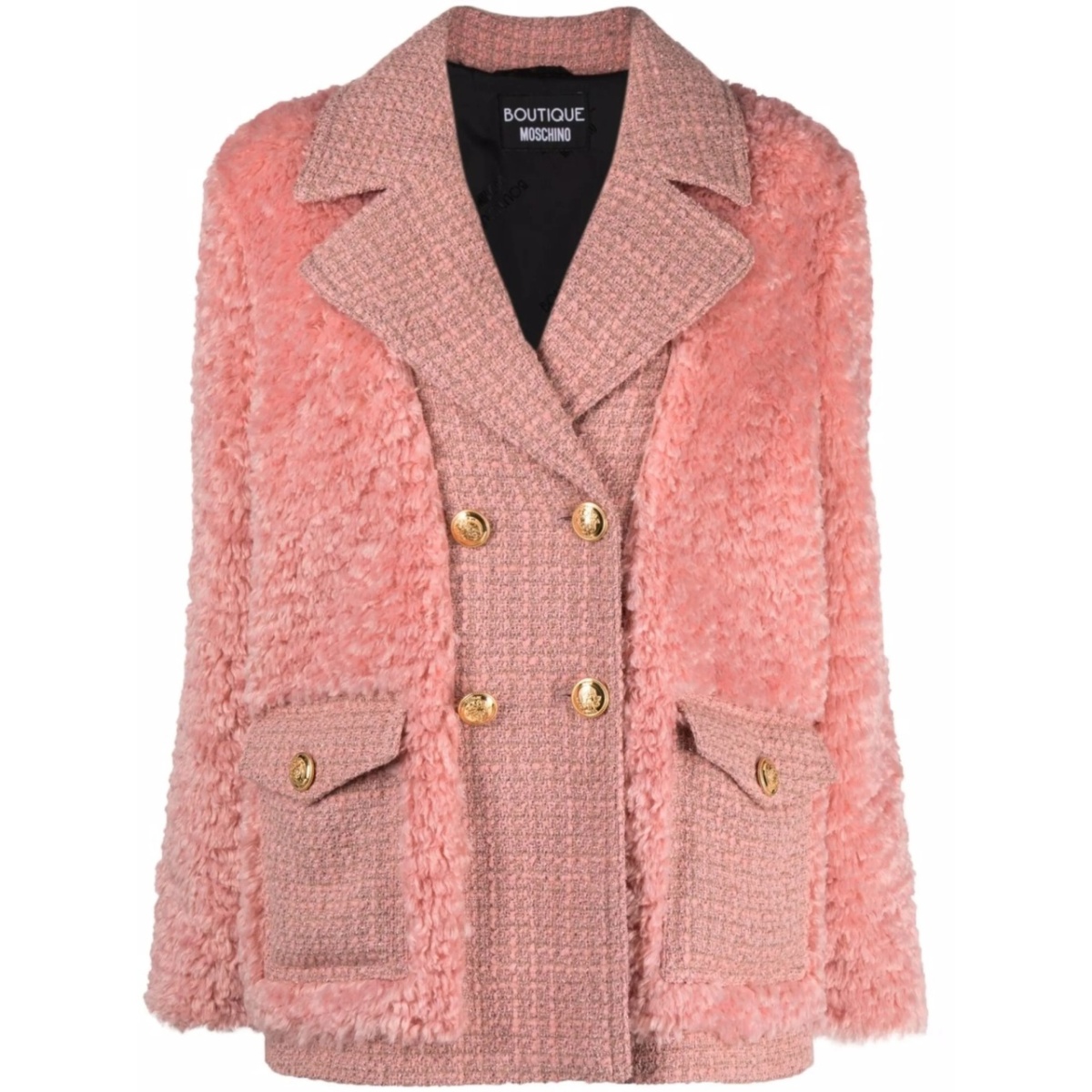 textured double-breasted blazer