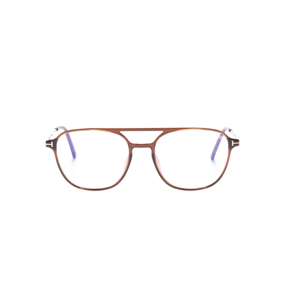 tortoiseshell-effect pilot-frame glasses