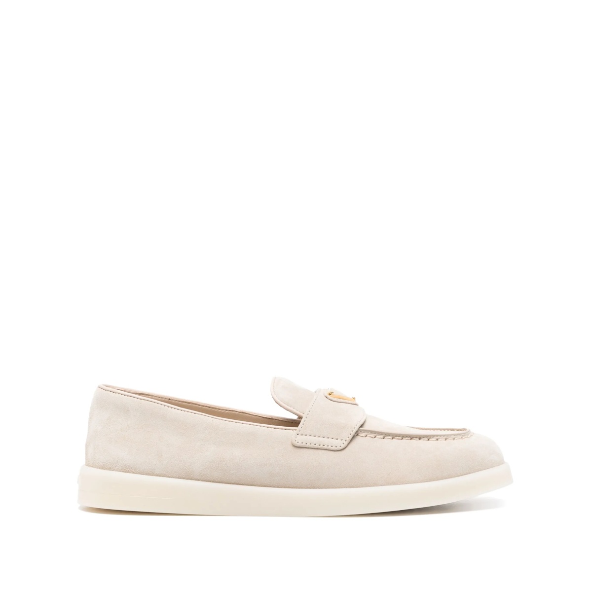 triangle-logo suede loafers
