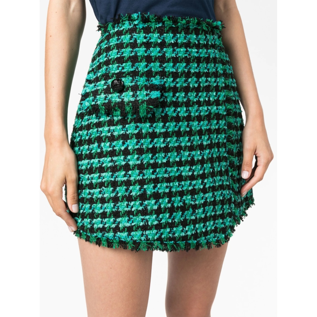 tweed houndstooth-pattern shorts - Img 5