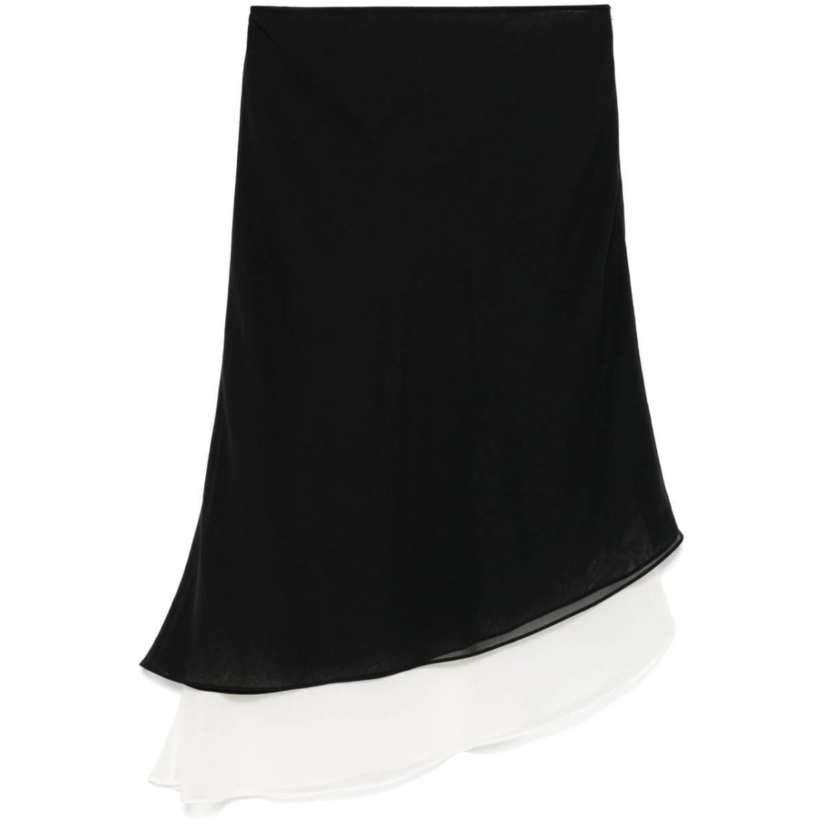 two-layer chiffon midi skirt