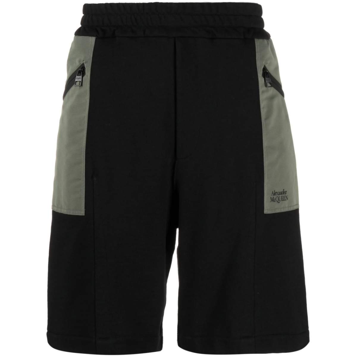 two-tone elasticated track shorts