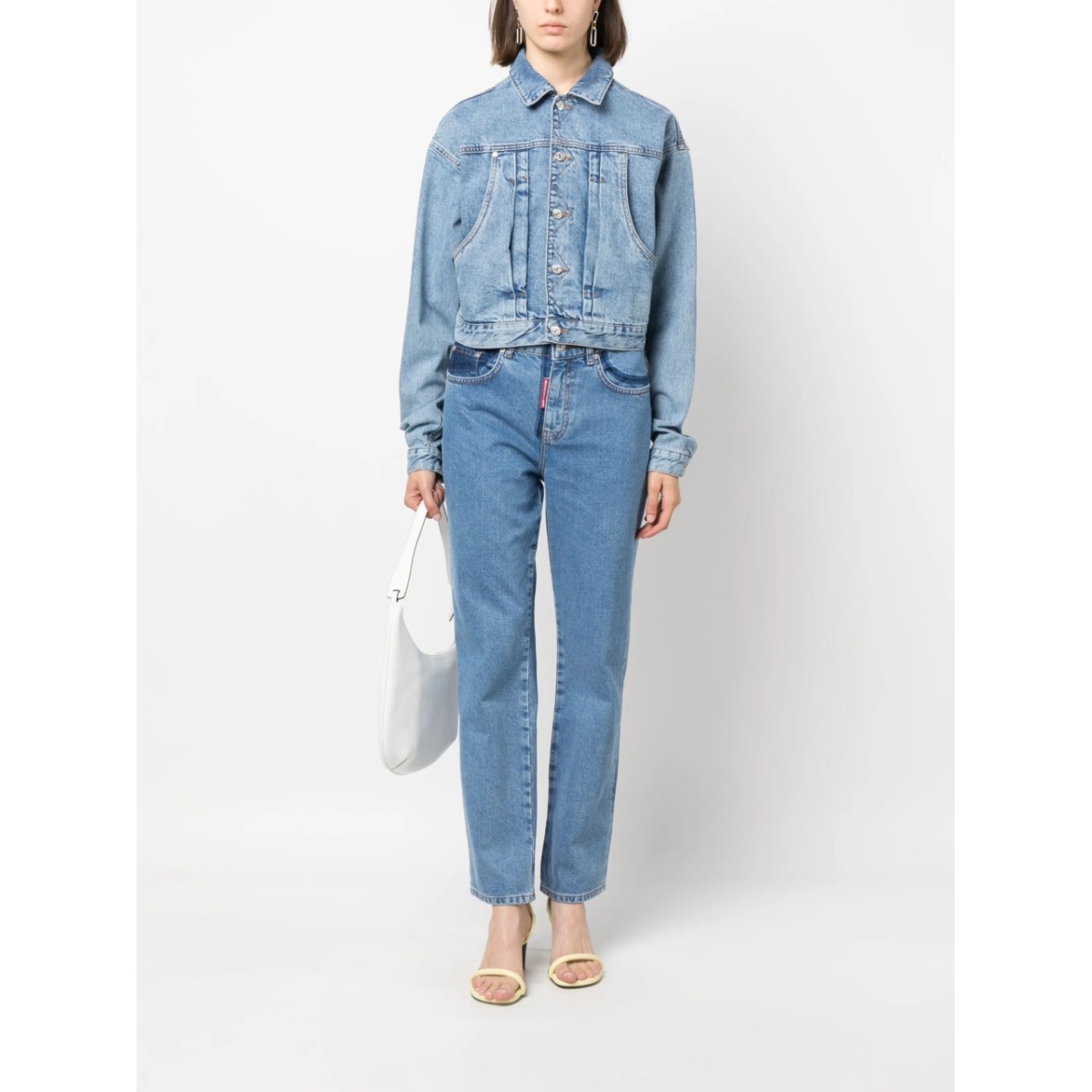 two-tone straight-leg jeans - Img 2