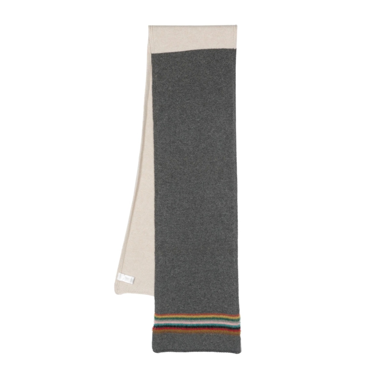 two-tone stripe-border scarf