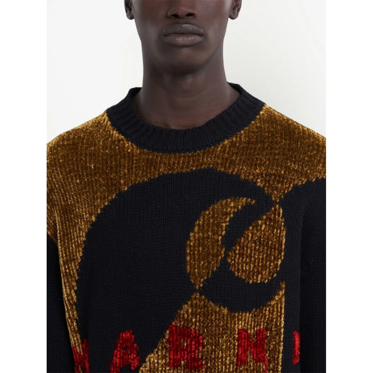 velvet-effect logo knit jumper - Img 4