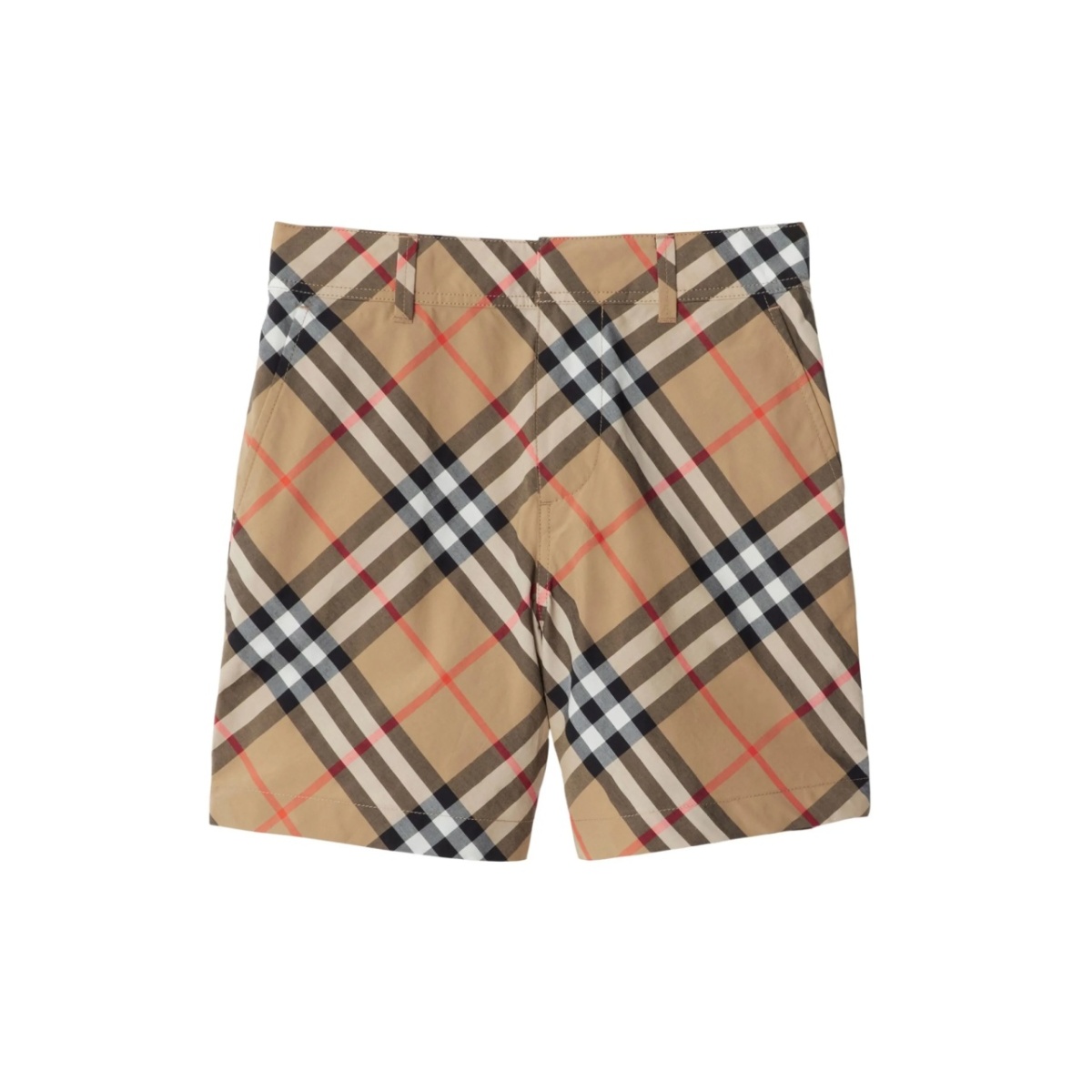Vintage-Check print cotton shorts