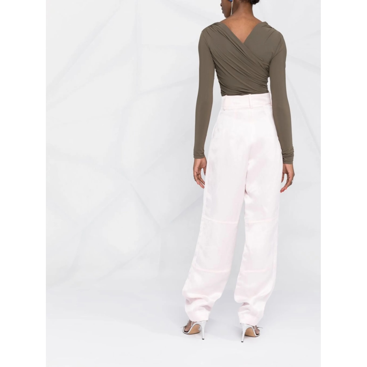 Volterra high-waisted satin trousers - Img 4