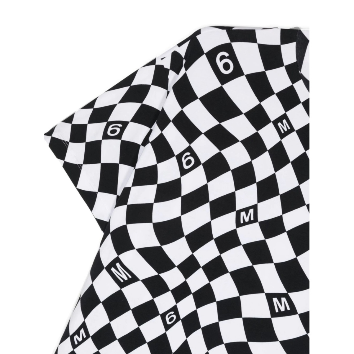 warp check pattern cotton T-shirt - Img 3