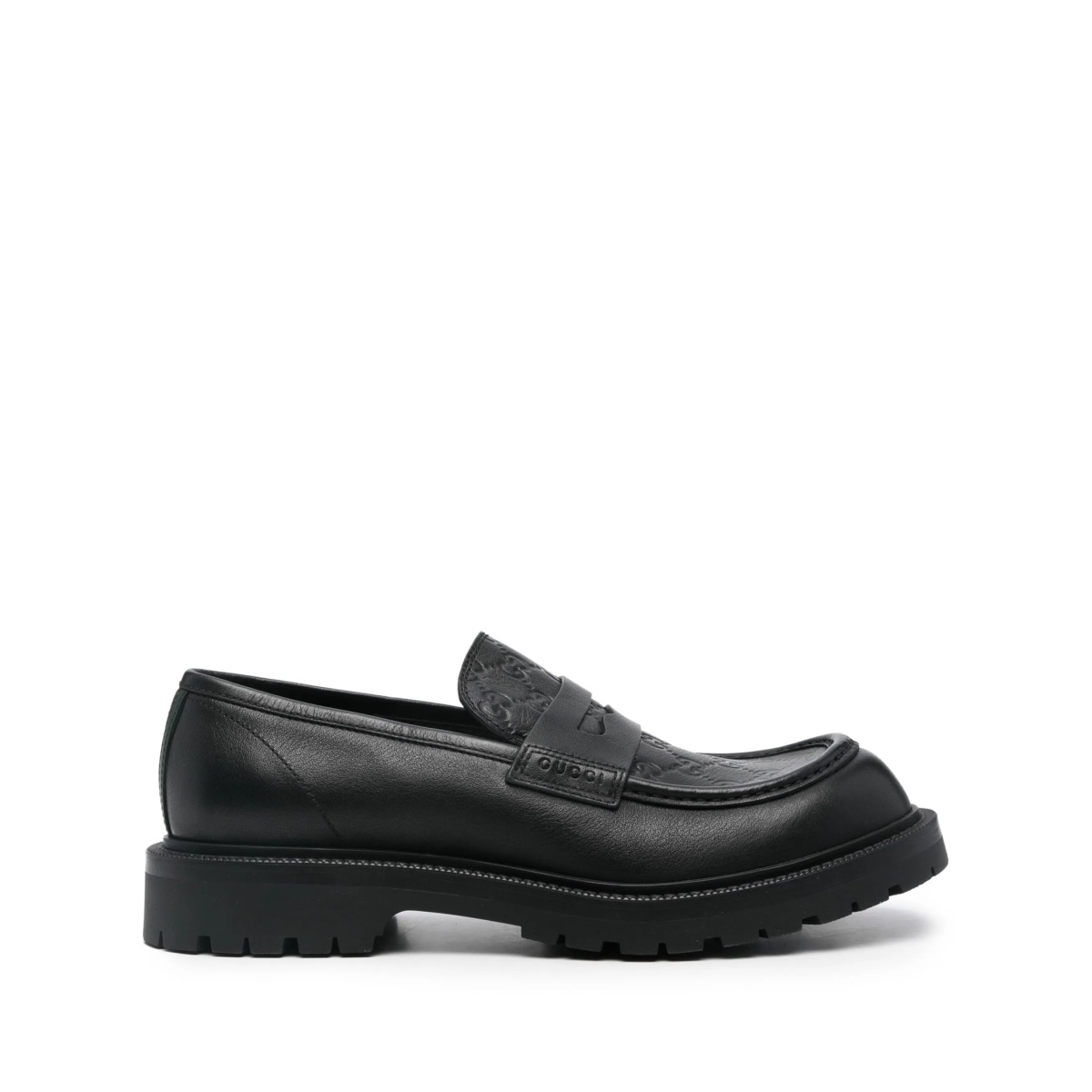 Web-stripe trim loafers