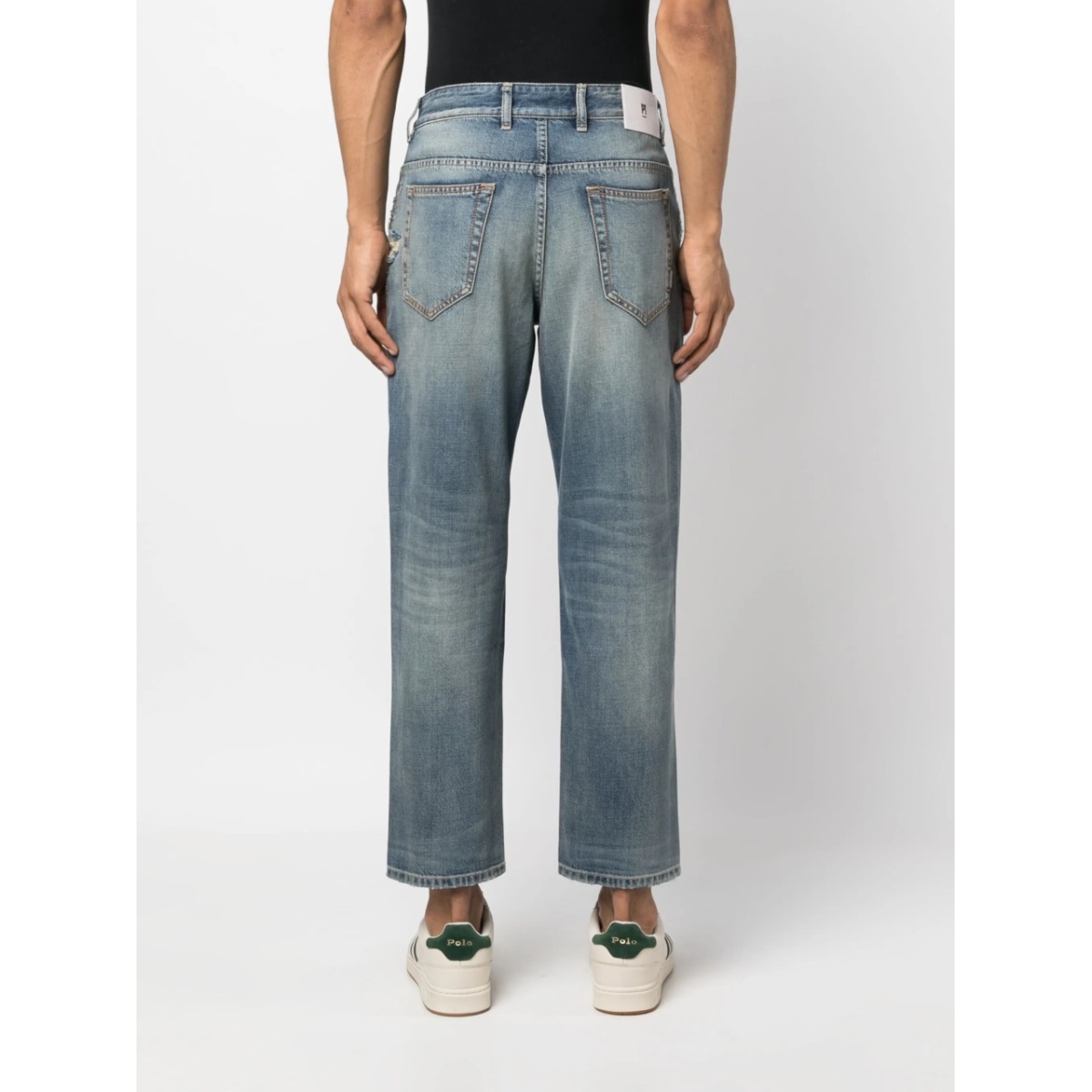 whiskering-effect straight-leg jeans - Img 4