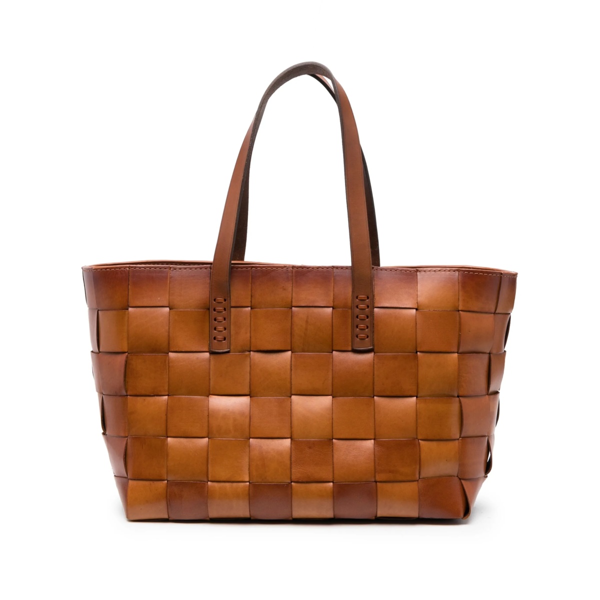 woven leather tote bag