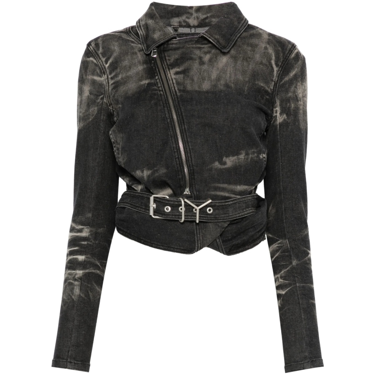 wrap denim jacket