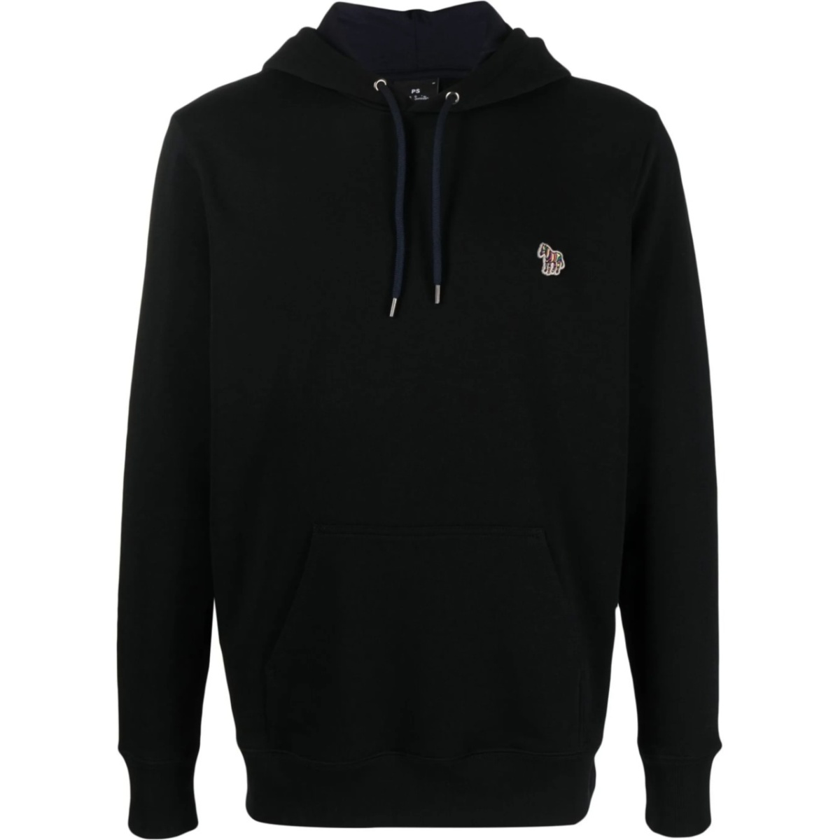 Zebra-patch pullover hoodie