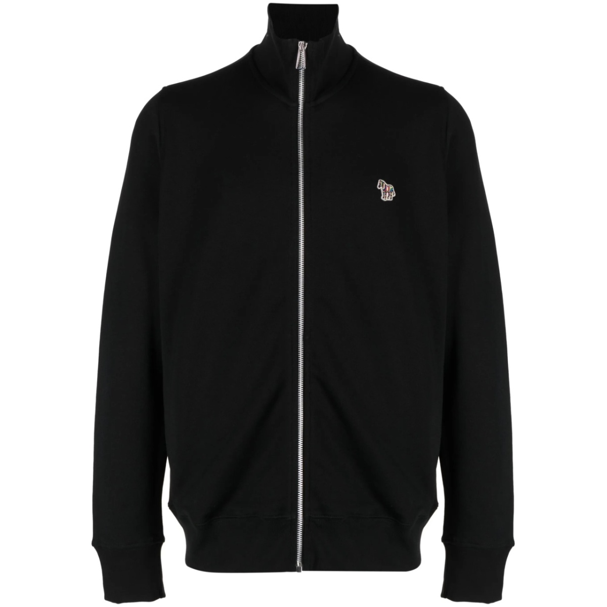 zebra-patch zip-fastening sweatshirt