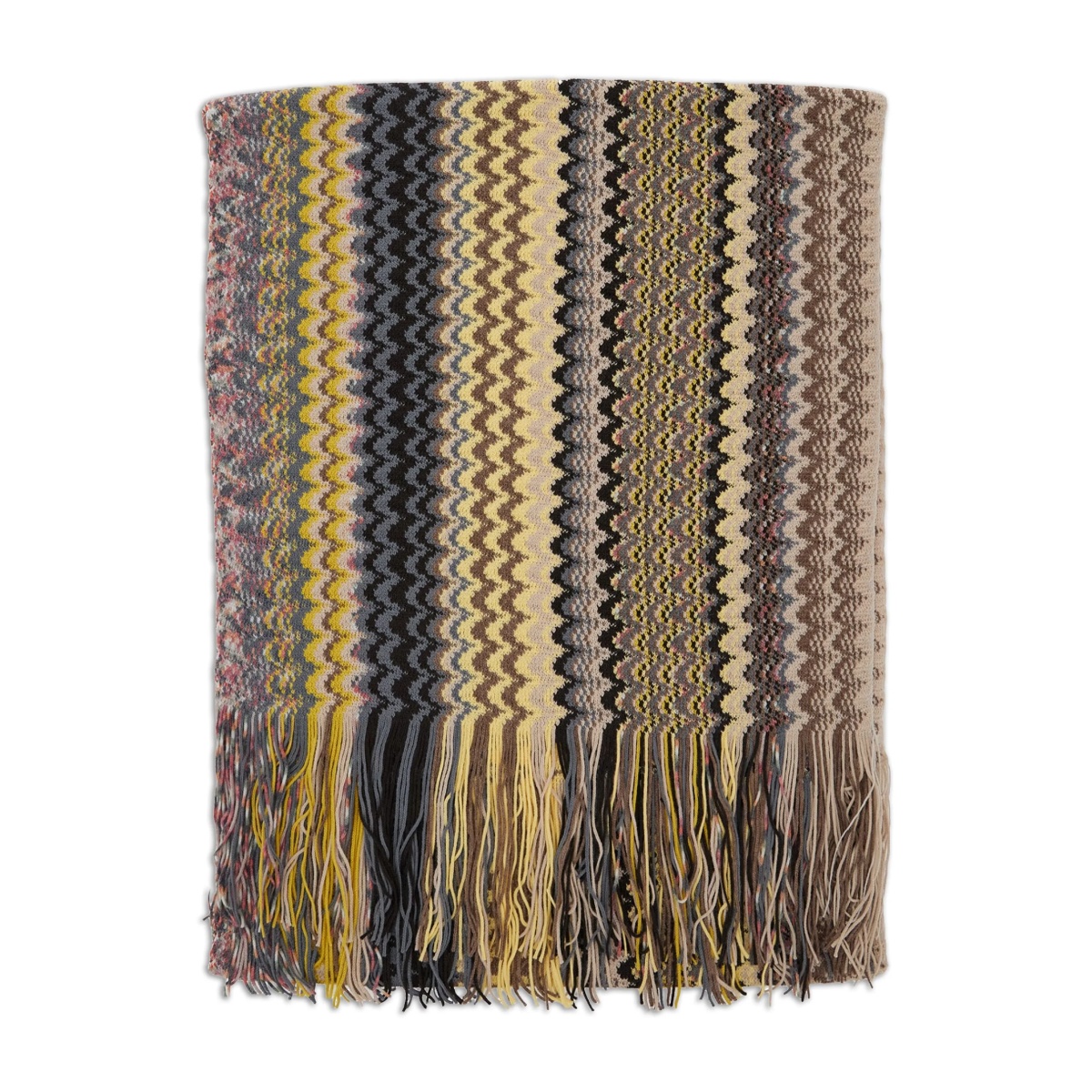 zigzag-pattern fringed scarf