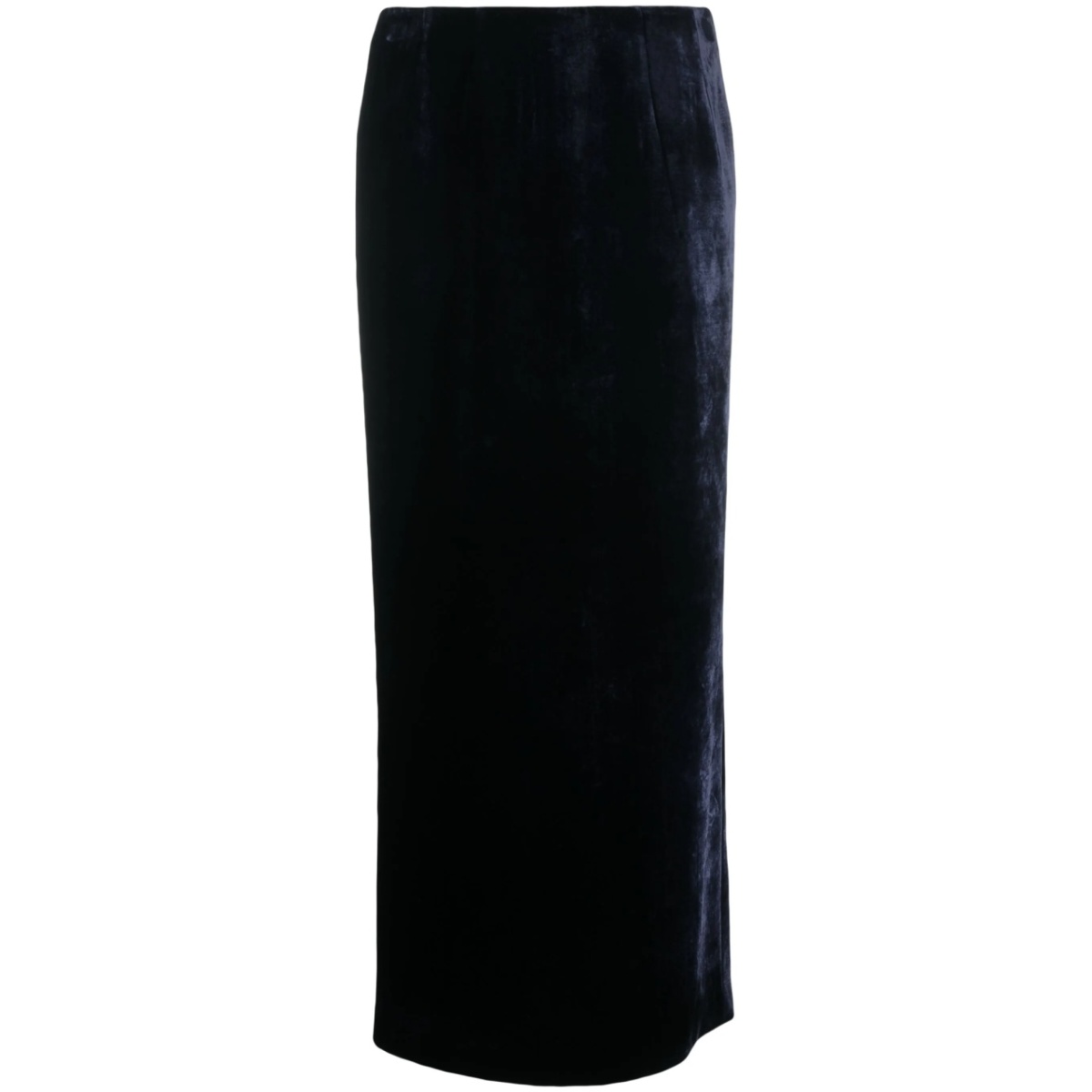 zip-embellished velvet maxi skirt