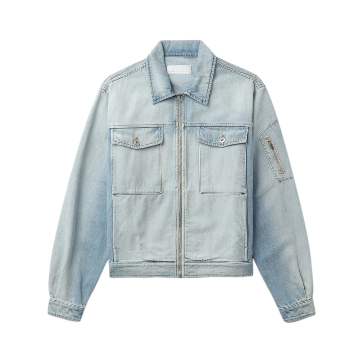 zip-up denim jacket
