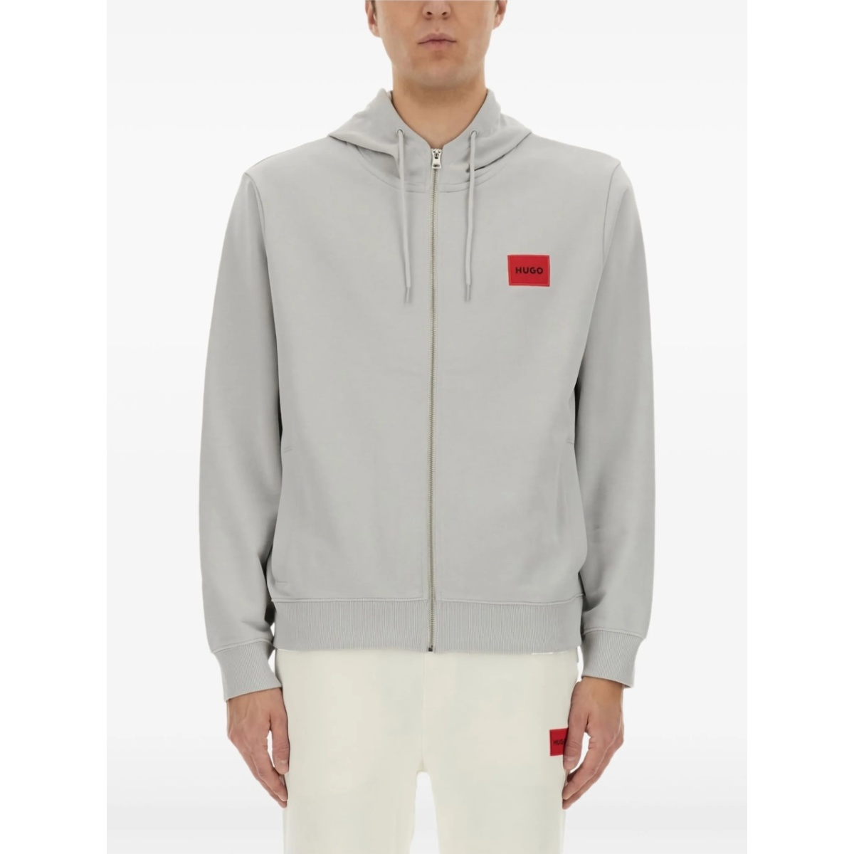 zip-up hooded sweatshirt