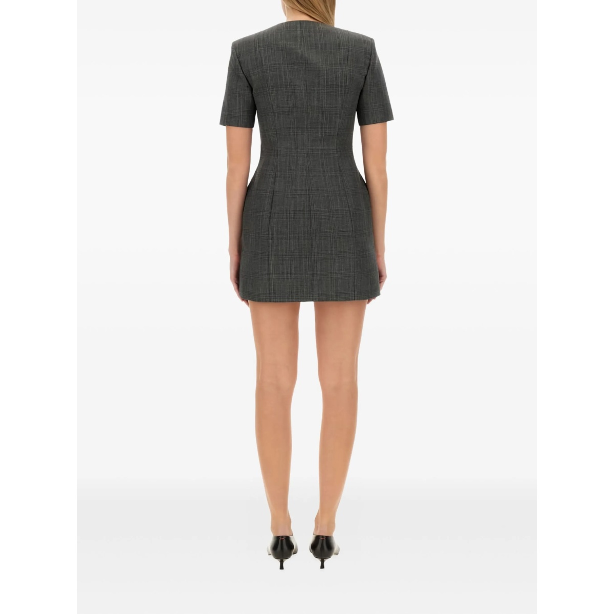 zip-up short-sleeve mini dress - Img 3