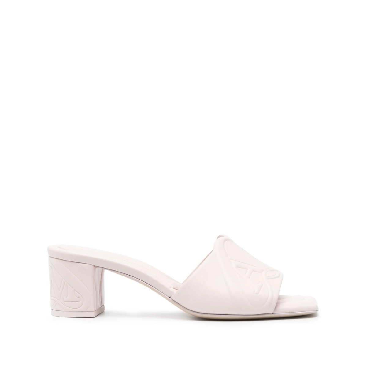 60mm Seal-motif leather mules