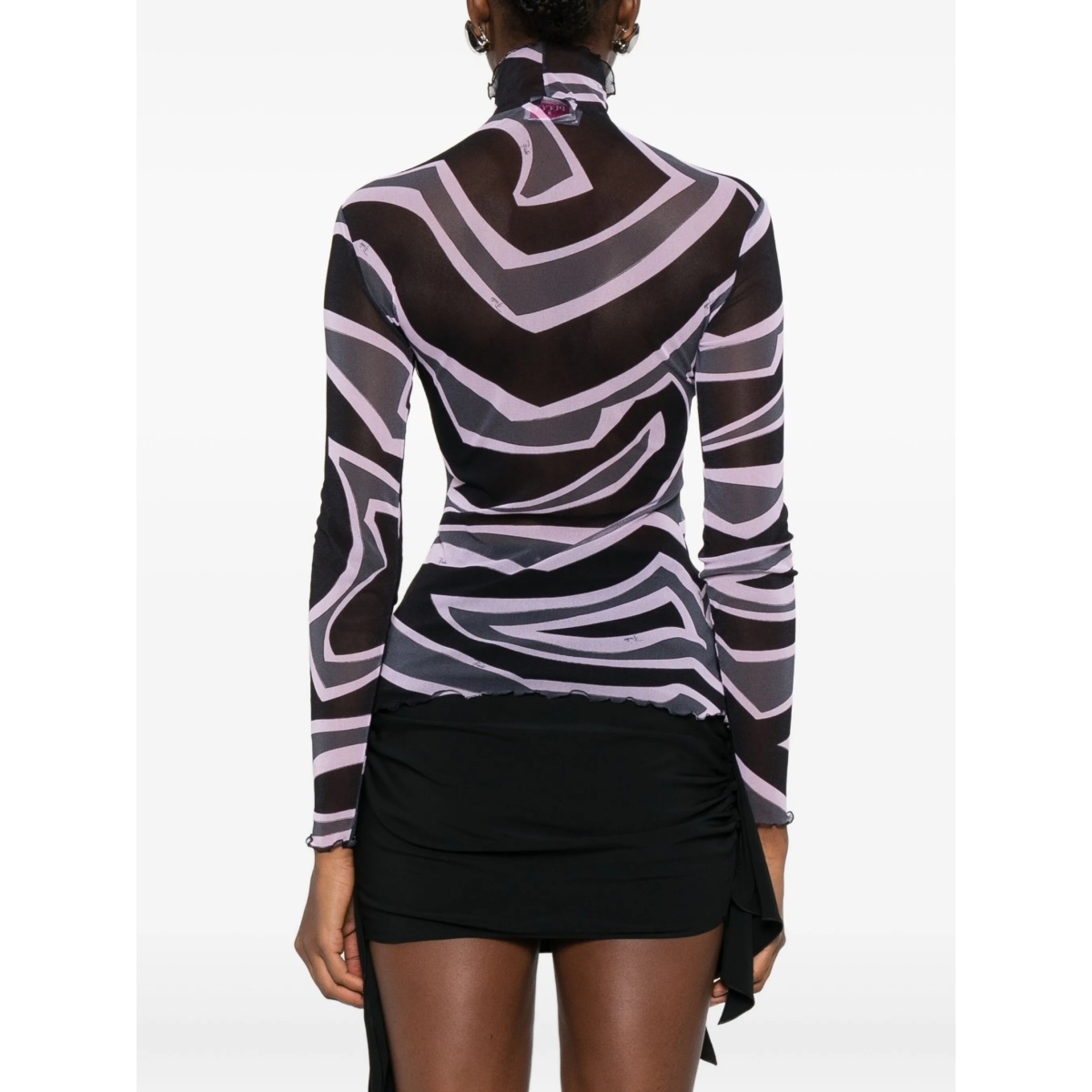 abstract-print mesh top - Img 4