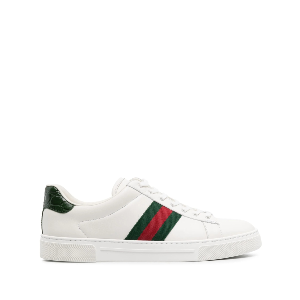 Ace Web-stripe leather sneakers
