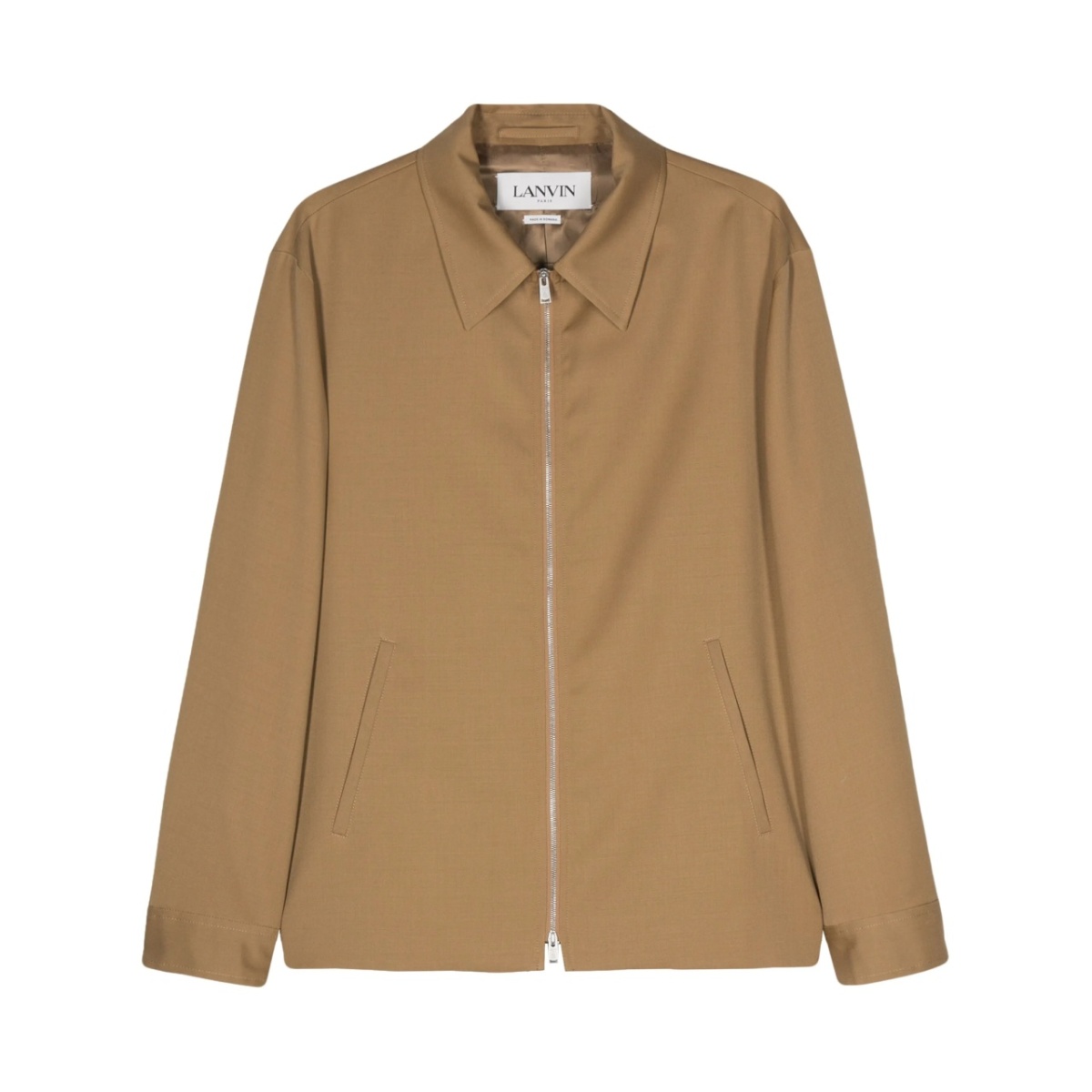 appliqué logo wool jacket
