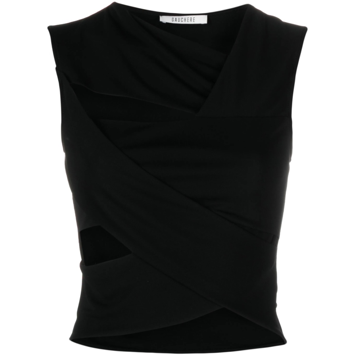 asymmetric cutout crop top