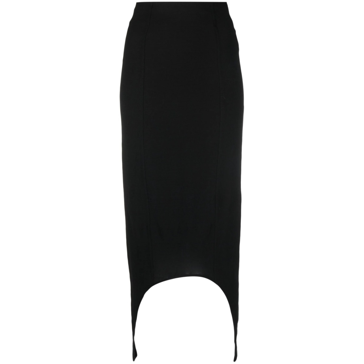 asymmetric high-waisted midi skirt