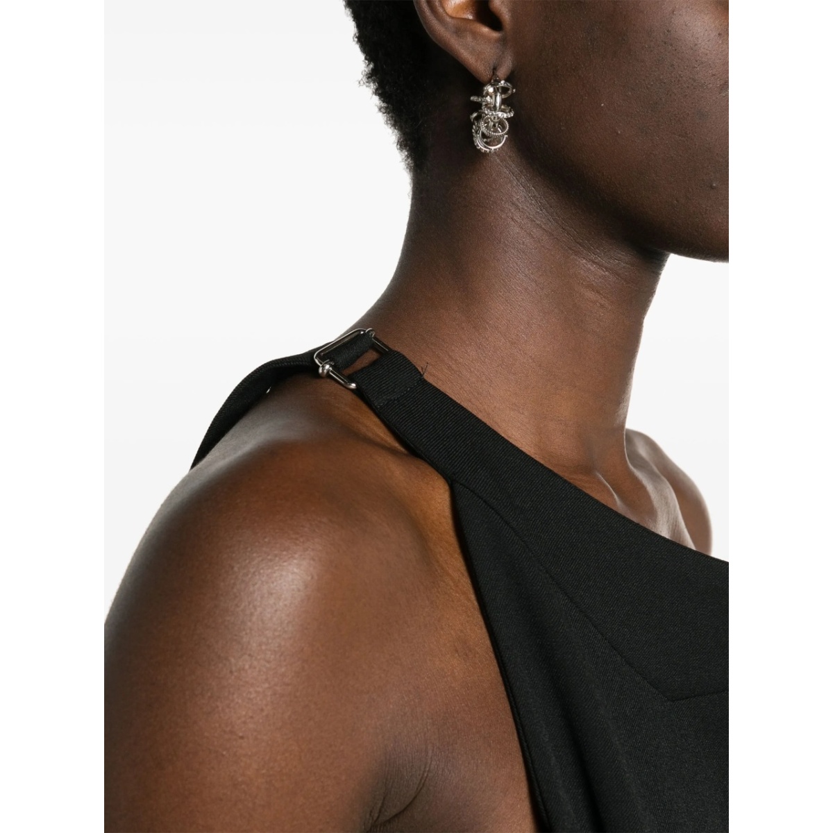 asymmetric-neck twill top - Img 5