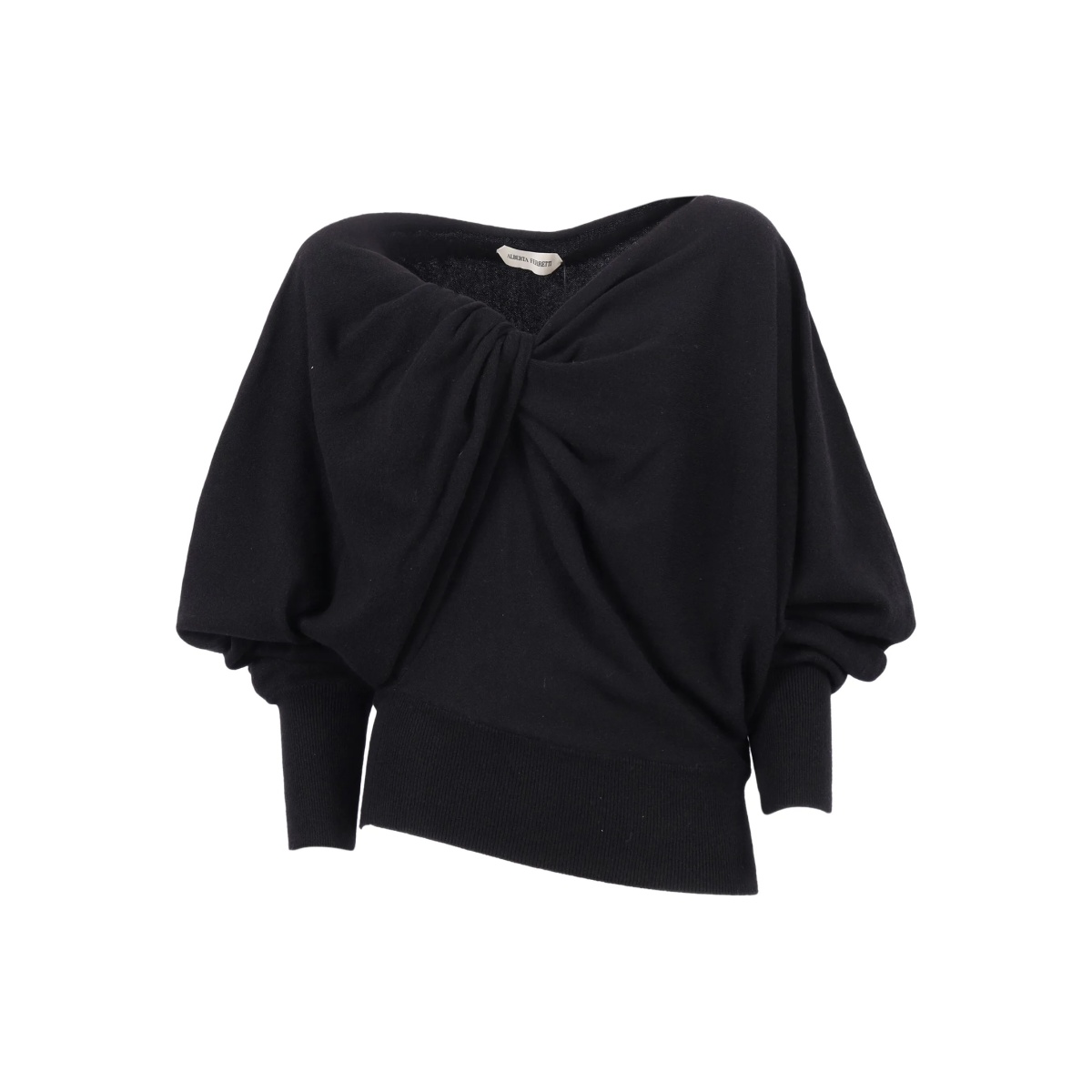 asymmetric twisted-draped top