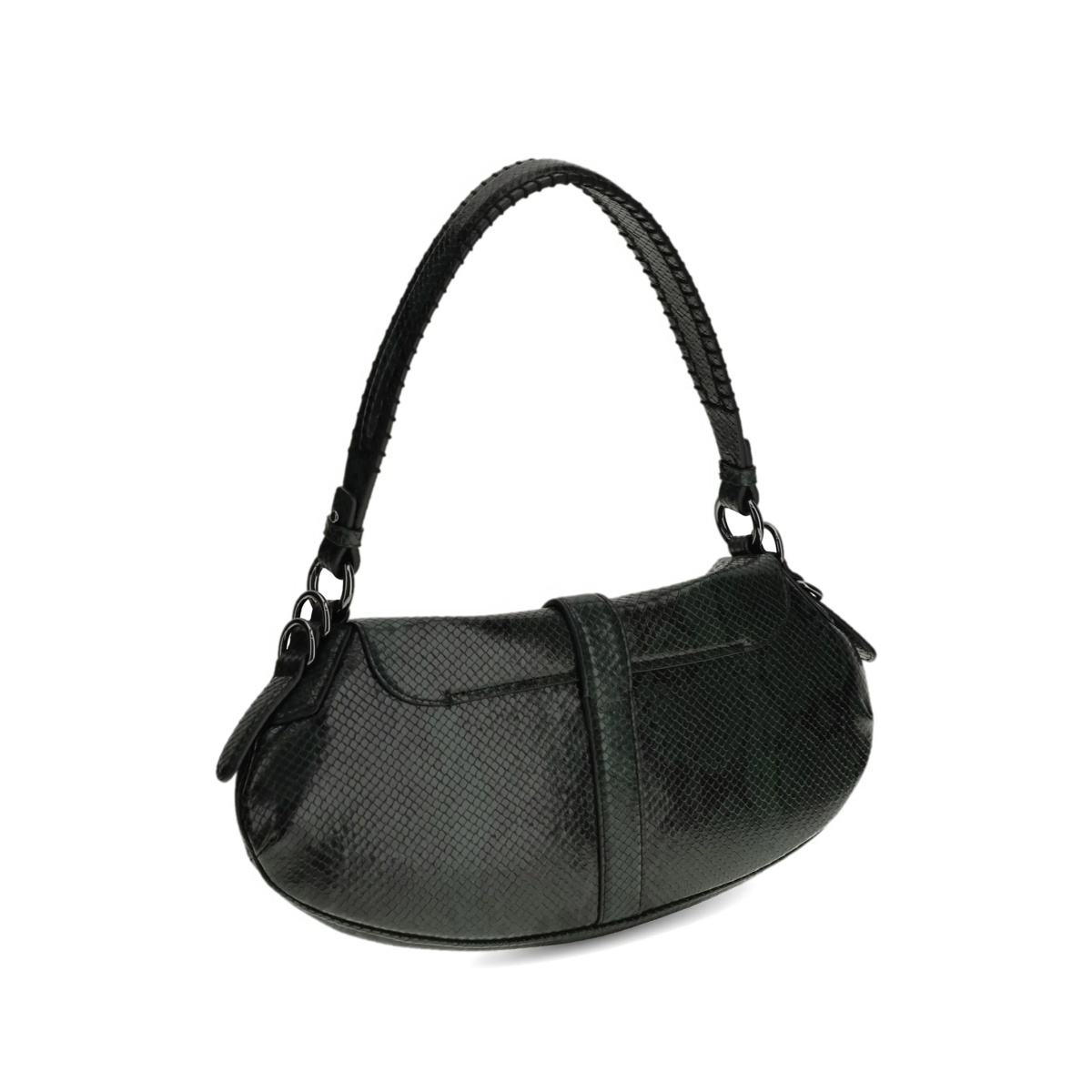 B-Kat snake-effect buckle shoulder bag - Img 2