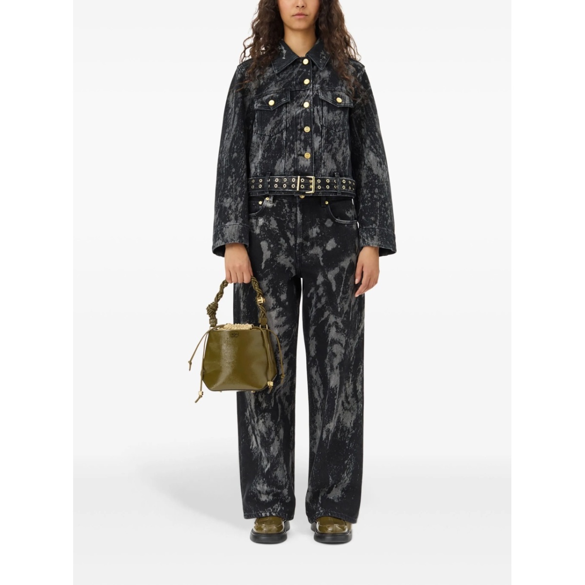 belted denim jacket - Img 2